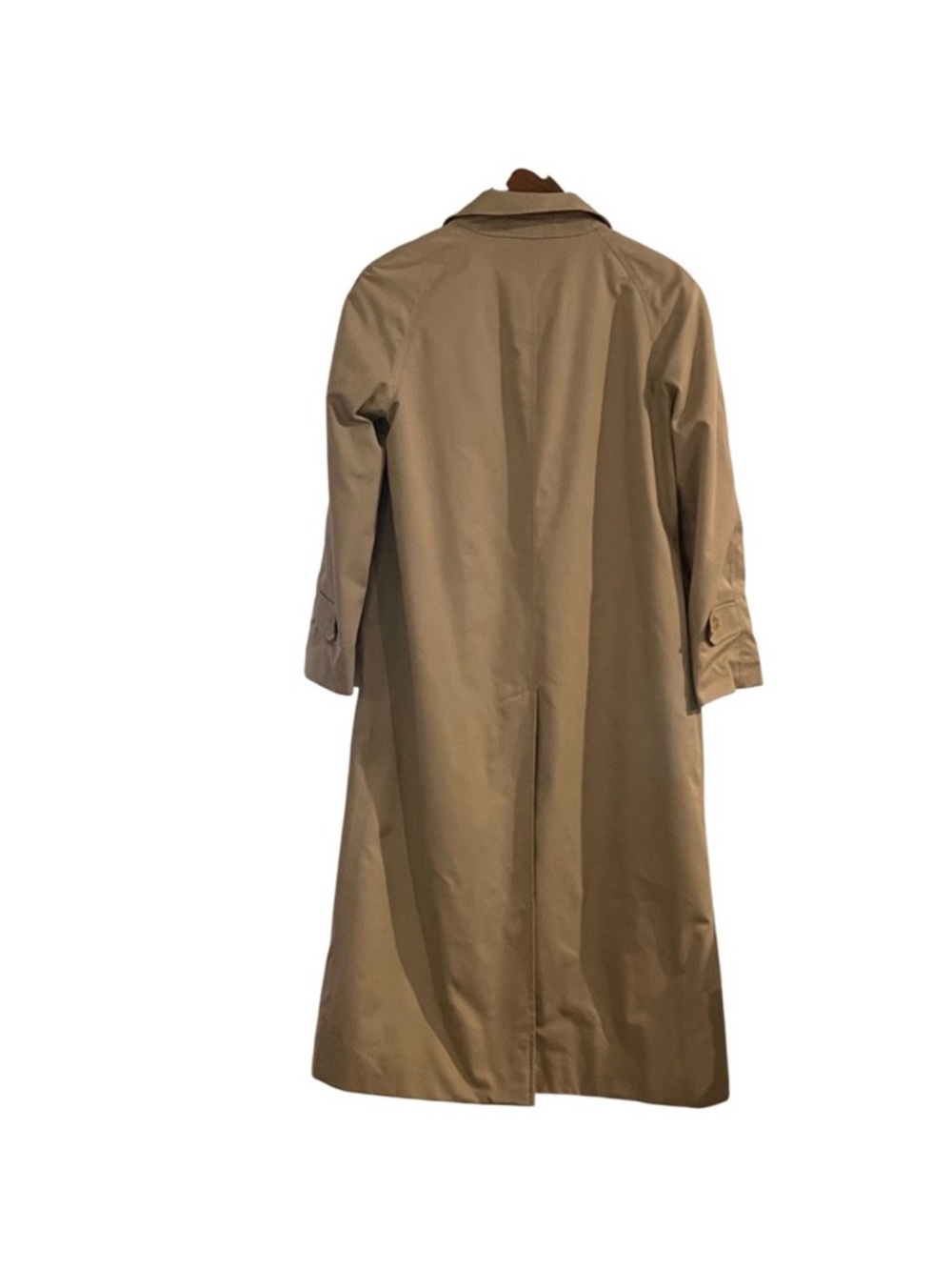 Vintage Burberrys Trench Coat Tan Beige Nova Check Lining Women Long Belted - Picture 2 of 16